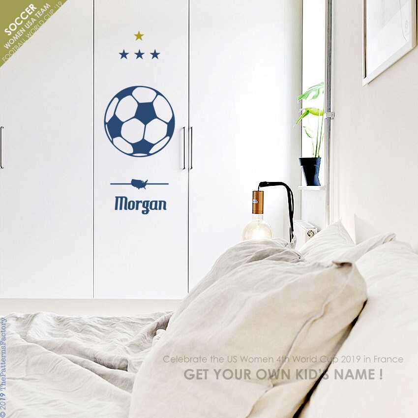Autocollant Mural Usa Soccer World Champion - Autocollant Du Pied Women Team Rapinoe Décalque Morgan