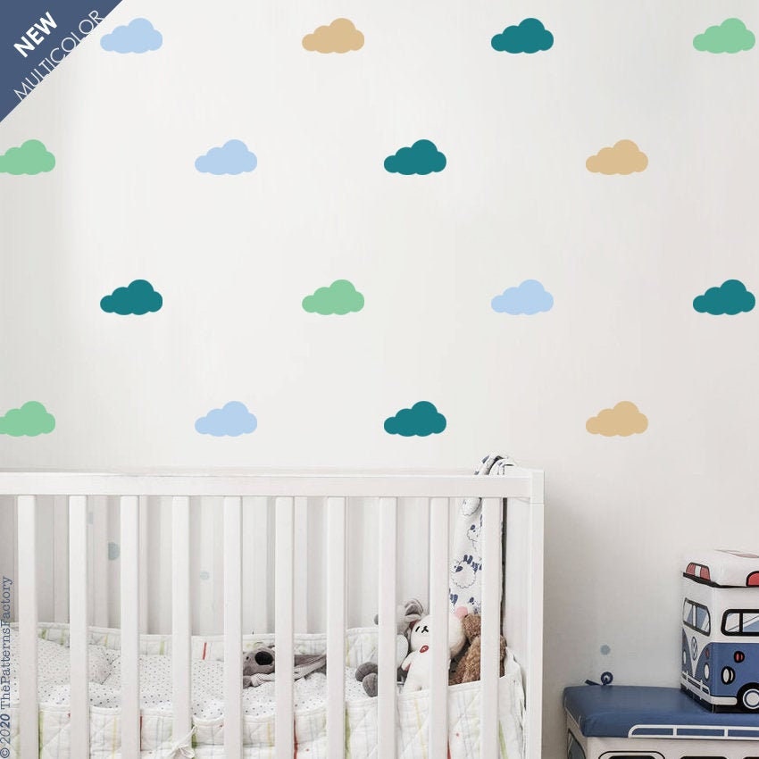 Décalcomanies Murales Multicolores/Décor Nuages Nuages 4 Couleurs Autocollants de Différentes Décalc