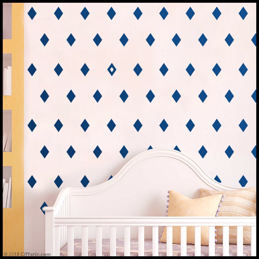 Argyle Wall Decals/Autocollants de Losange en Forme Diamant Kids Decal Room Decor Cadeau