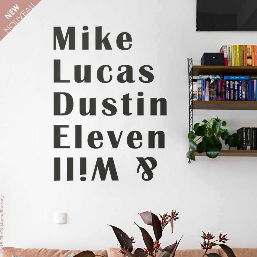 Mike Lucas Dustin Eleven & Will. Noms Des Personnages. Will Décalcomanie à L'envers. Décalcomanie Mu