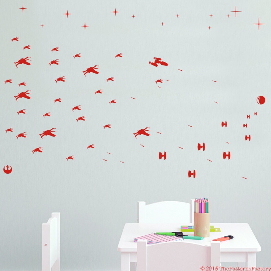 Star Wars Battle X Wing Fighters Pattern Wall Decal Pattern Decal Wall