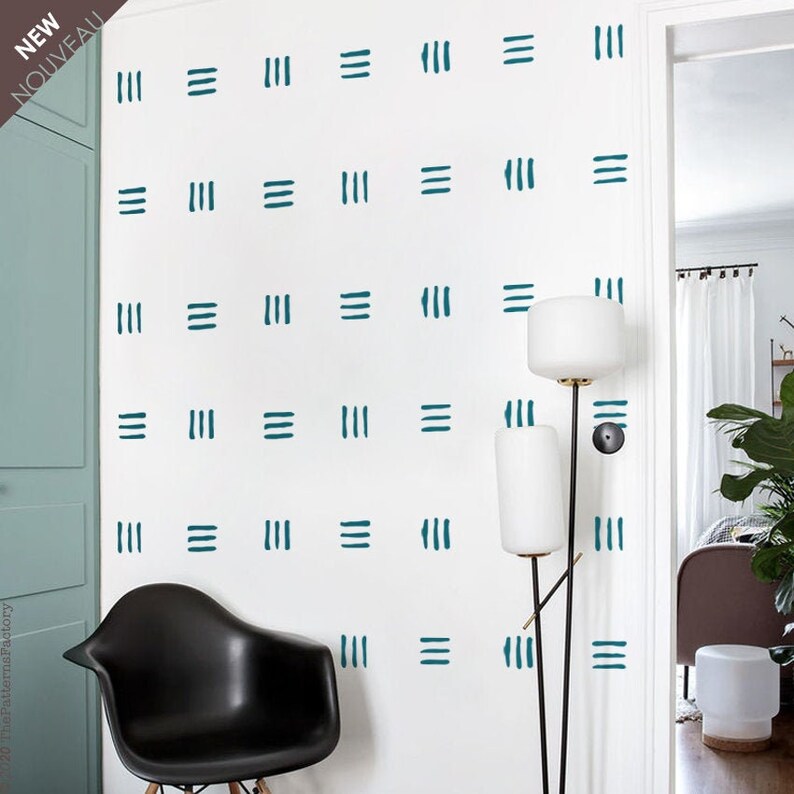 3 lines Wall Decal / Loose lines Sticker / Line group wall Etsy