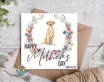 Labrador - Yellow, Chocolate, Black - Labrador  Mother's Day card - Dog lovers greetings card, From the dog