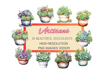 Succulent Designs | Plant Prints | Digital Downloads | Botanical Art | Cactus and Succulent Print