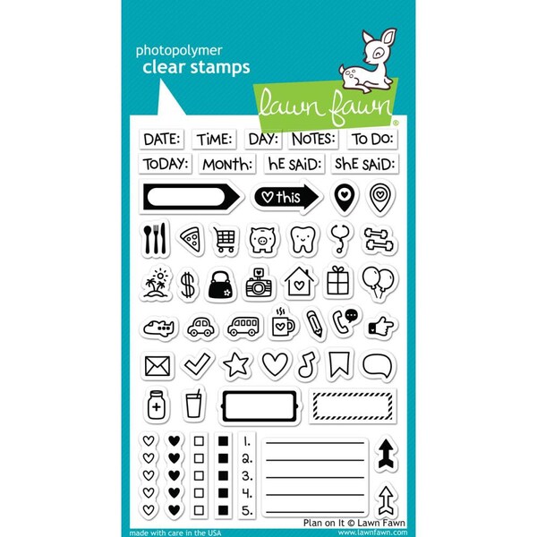 LAST ONE Lawn Fawn - Plan on It - Planner Stamps - Stamps for Planners - To Do Stamps - Journaling Stamps - Task Stamps