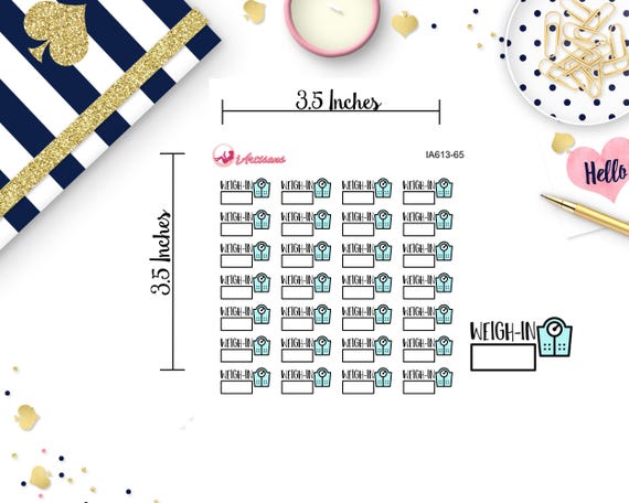 weigh in stickers weight loss tracker weigh in trackers etsy