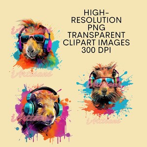 6 Capybara PNG Images Transparent Background PNG Images Cute Capyara Art Animal Print T-Shirt Logo Cappy Blappy Commercial Use image 3