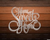 DXF CNC dxf for Plasma Laser Waterjet Plotter Router Cut Ready Vector cnc Scalable Home Sweet Home CR 16 Dxf Svg Humor Sign Home Decor