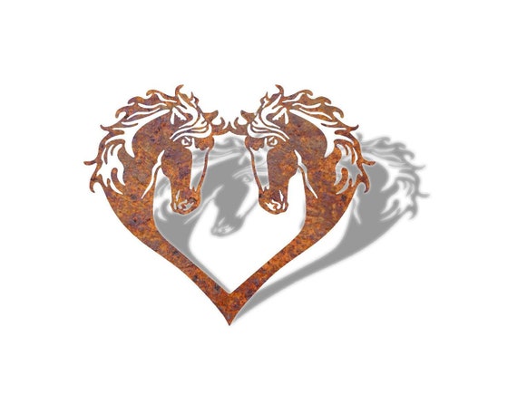 Vector Horse Heart Farm Love Horses Cut Ready Dxf Cnc Dxf For Etsy