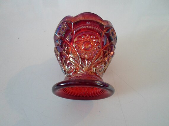 Vintage Imperial Glass Sunset Ruby Toothpick Holder 2 original labels Gorgeous for Air plant.