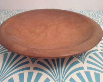 Vintage Wood Chopping plate or shallow bowl Antique Rustic Great Look with MCM or Primitive