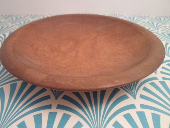 Vintage Wood Chopping plate or shallow bowl Antique Rustic Great Look with MCM or Primitive