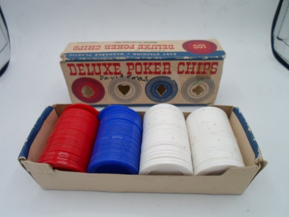 Vintage Deluxe Poker Chips Complete 1950's Made in USA