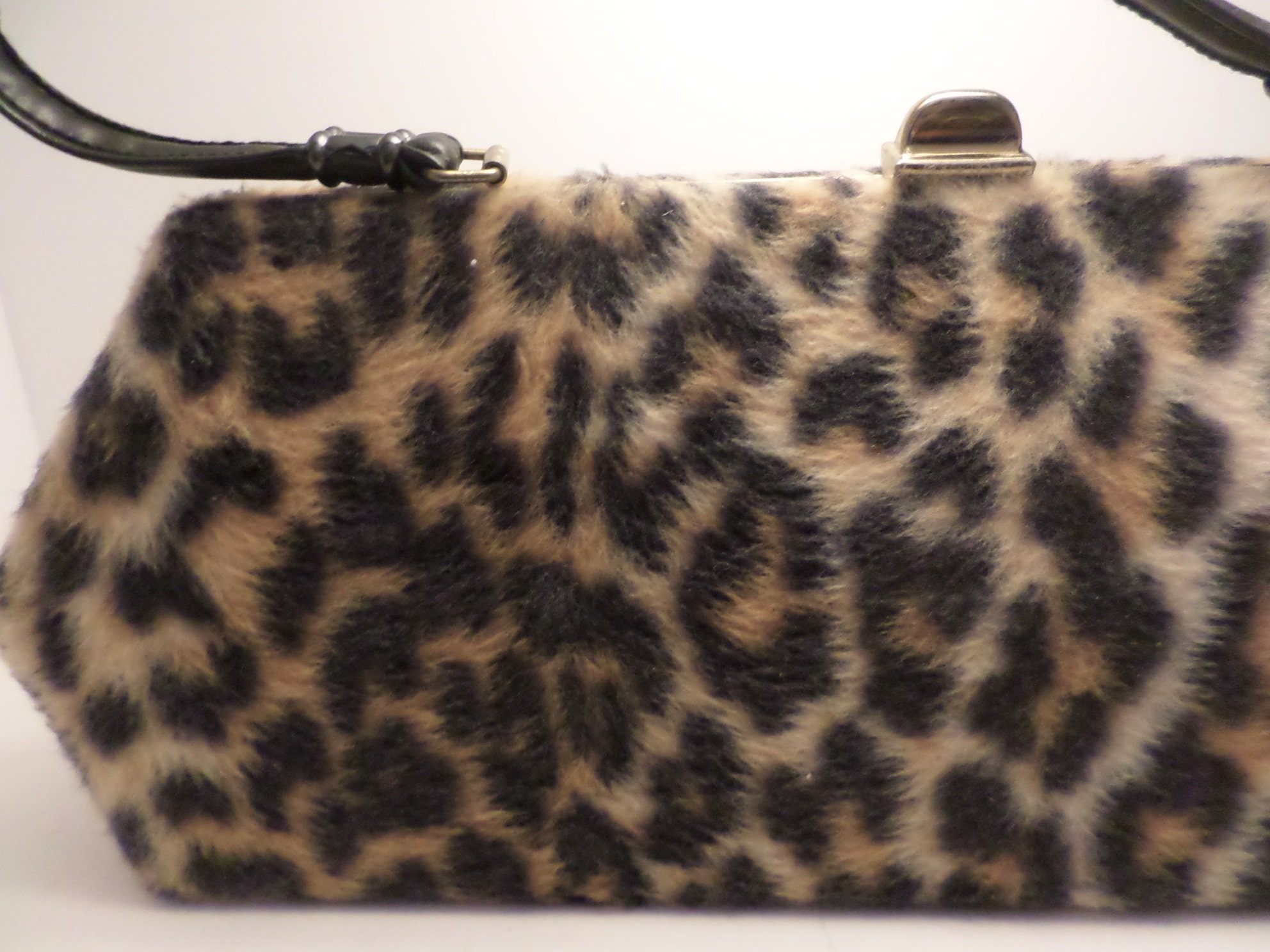 Vintage leopard faux fur purse from the 60's