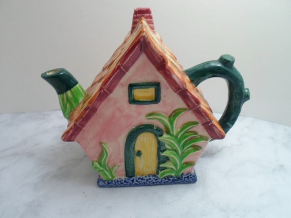 Vintage Tea Pot Rustic Cottage Made in Japan Adorable Ceramic