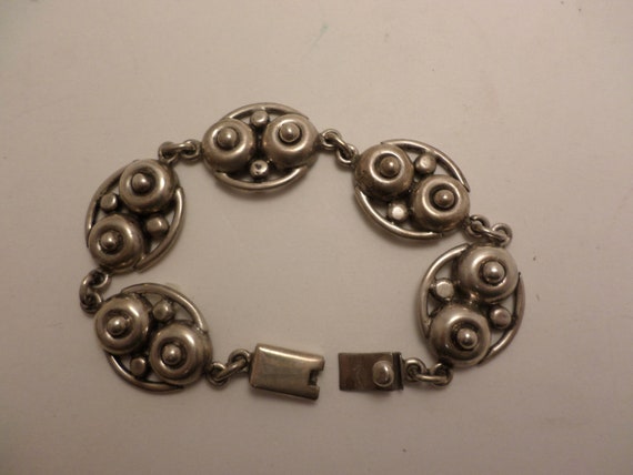 Vintage Mexican sterling silver bracelet 80's circles design