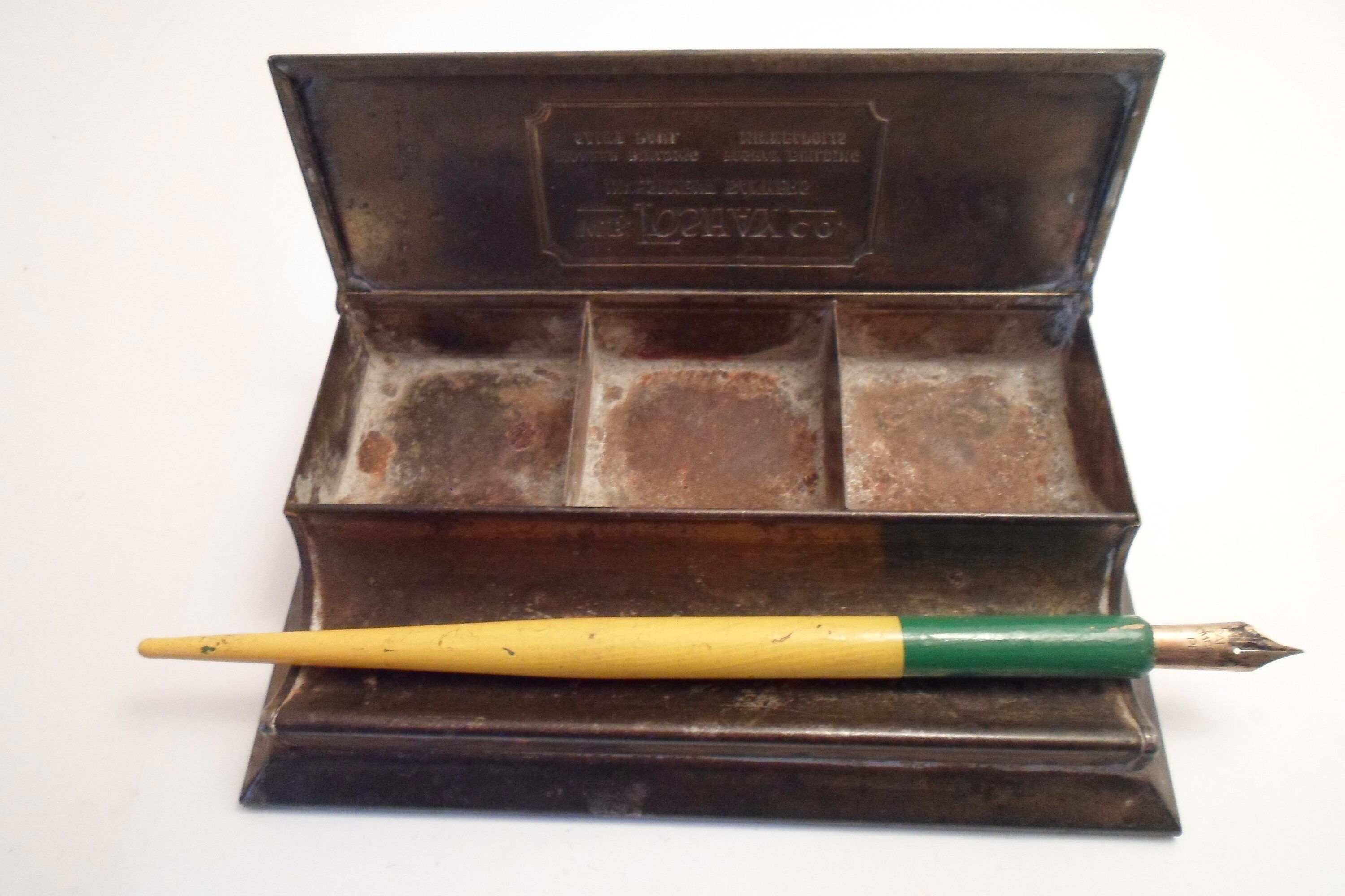 Antique Advertising Pen & Stamp Holder St. Paul Minneapolis Foshay Co
