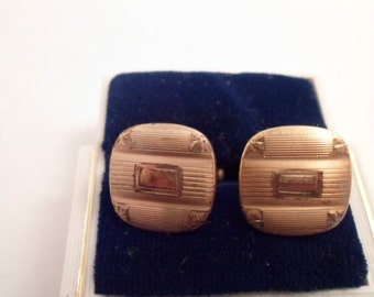 Vintage Antique Art Deco Swank Gold Filled marked Cufflinks Impressive Style