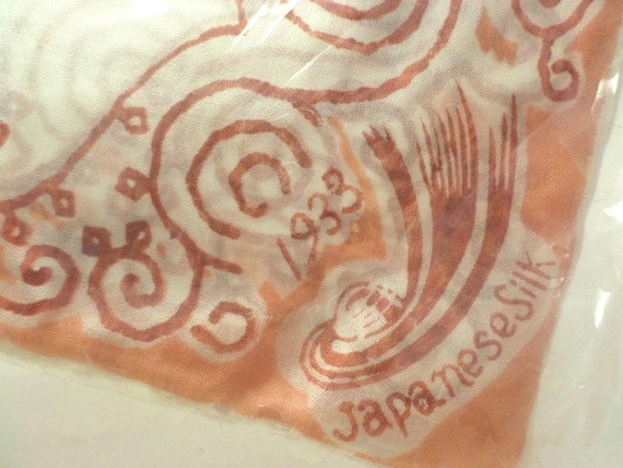 WOW, 1933 Century of Progress dead stock japanese silk hanky scarf Art Deco vintage