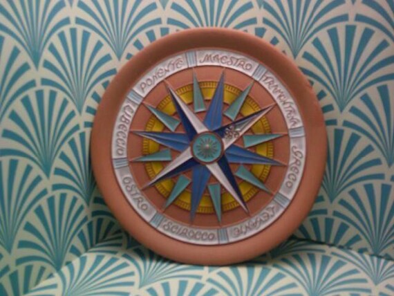 Vintage Italian Terra Cotta Astrology Wall Hanging