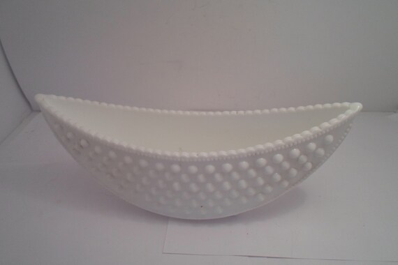 Milk Glass Westmorland Antique Moon Bowl Hobnail Adorable Shape Perfect and Hard To Find Chic