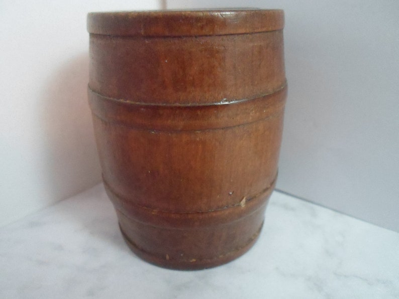 Vintage Wooden Barrel Bank 1950's Barrel of Money USA Etsy