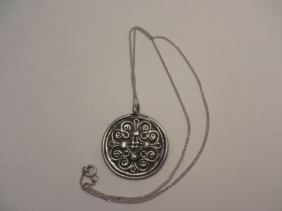 Aitkens Pewter York Celtic pendant necklace Canada vintage 90s