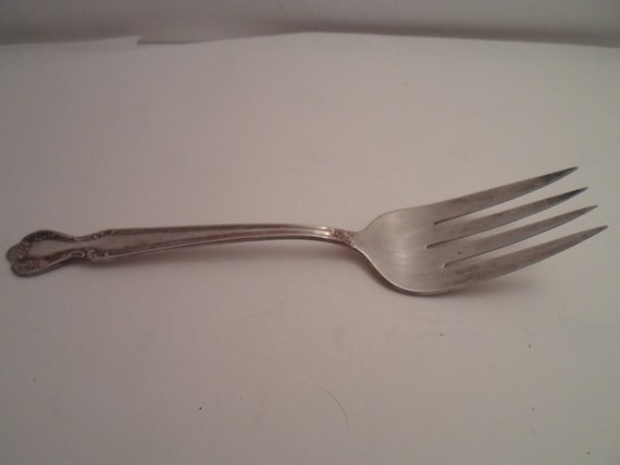 Vintage Meat Serving Fork Roger Bros International Silver mark 1940's