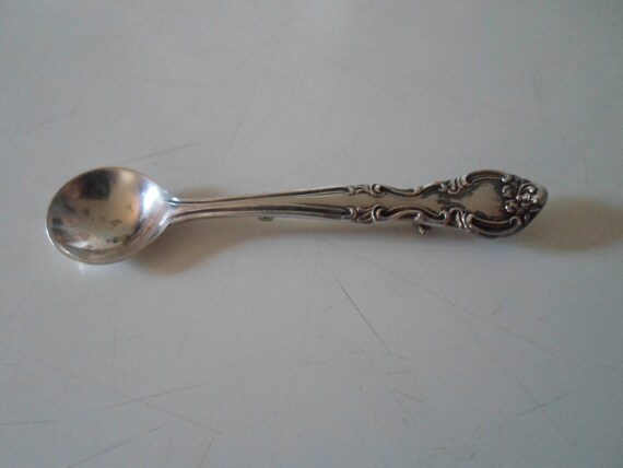 Vintage Sterling Silver Spoon Pin Brooch Salt Spoon Sterling Flatware Purchase Gift 1950's