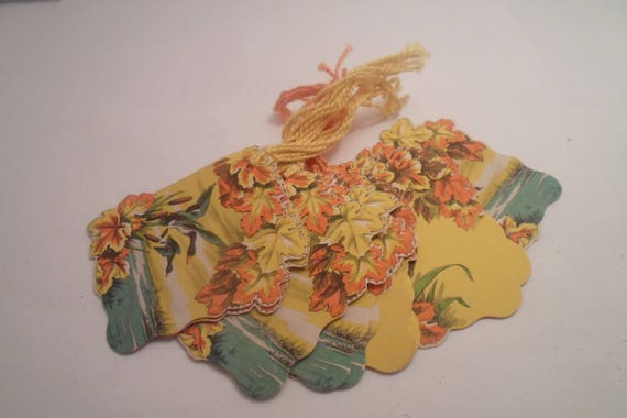 Art Deco Original 16 Bridge Tally Cards Fantastic Colors for Autum Catails Leaves Use or Repurpose