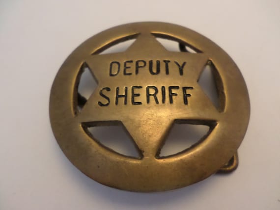 Vintage Deputy Sheriff Brass belt Buckle Vintage 70's