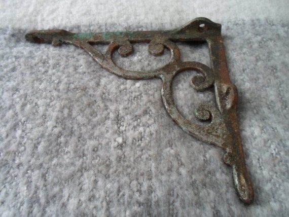 Antique Victorian Cast Iron Single Bracket 10"x 8" Corner Enhancement Single Shelf or Wall Decor Sturdy Beautiful Use or Re Purpose