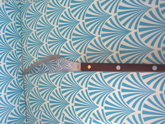 Mid-Century Modern Narvik Nasco flat sided meat cutting knife wood handle lovely design