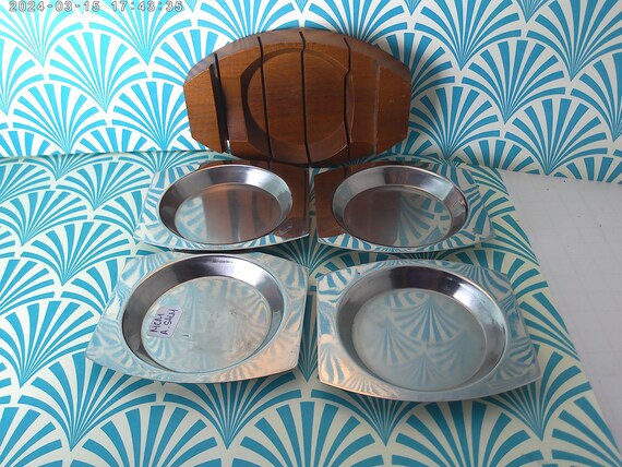 Vintage Italian design A Salm coaster set Mid-Century Modern 60's era barware