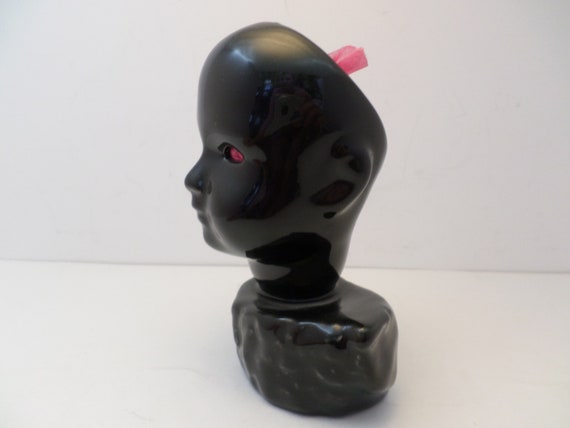 90's Funk doll head planter, sculprtue or candle light doll parts gothic