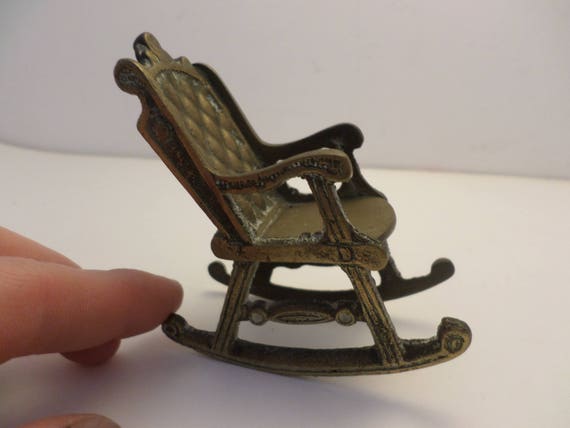 Vintage MINI Brass rocker antique chic 3" by 3" collectable