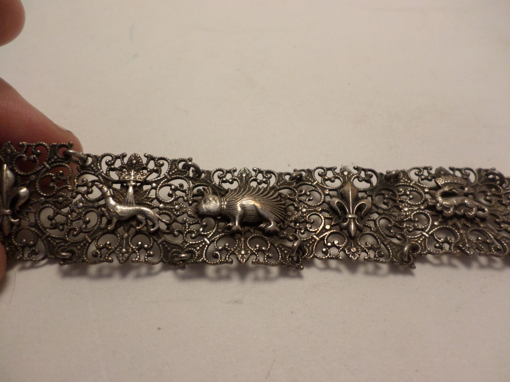 Historic French Silver Bracelet 1880s Anne De Bretange Louis -  Israel