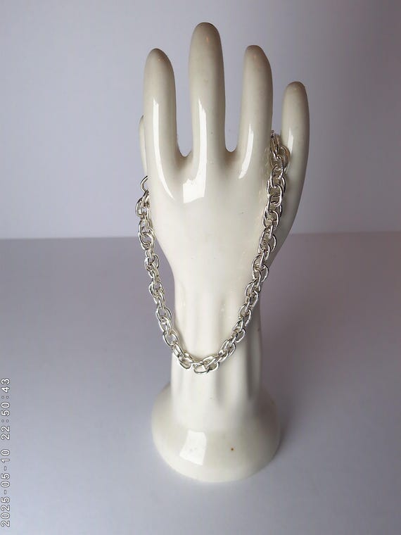 Sterling silver Italy 925 chain link bracelet vintage 90's 7.5" long