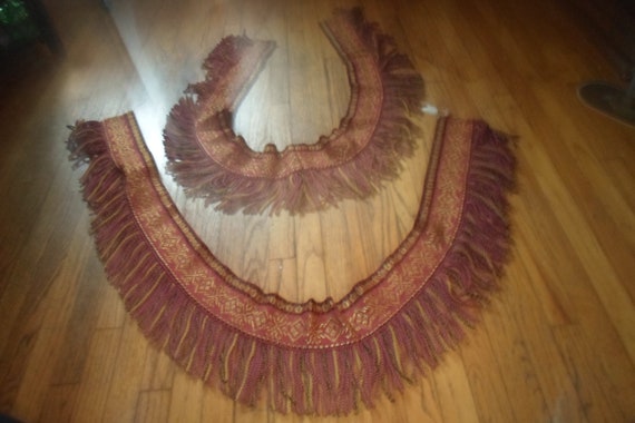 Art Deco Original Twisted Fringe for Sofa Chairs Trim or Drapery Valance 142" in 2 Pieces Use or Re Purpose Stunning Gold Thread Embroidery