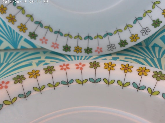2 vintage 6.5" Pucci Studioline Rosenthal Germany saucers Piedmont little fresh flowers