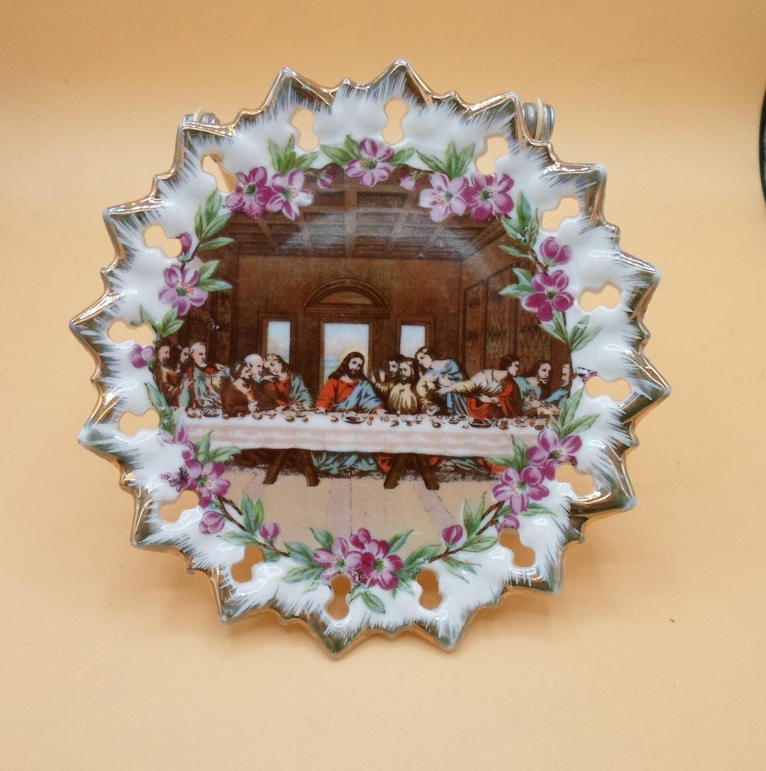 Vintage Lefton Last Supper Plate: Gold Leaf Wall Decor (6 Inch) - Etsy
