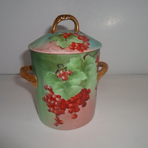 Vintage Limoges Lidded 2 Handle Trembleuse Hand Painted Artist Signed Covered Mug Antique