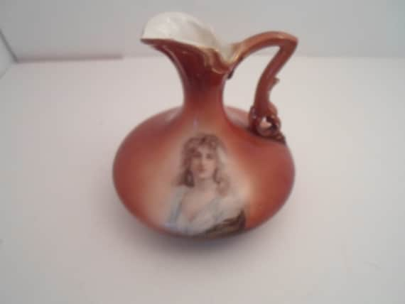 Art Nouveau Lady Portrait Cruet Pitcher Beautiful Shape Stunning Victorian 1910's Austria