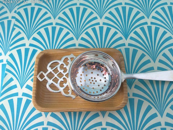 Electroplated Sterling Tea Strainer: Teacup, Kettle, Teapot Top (6.5")