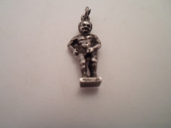 Manneken Pis Little Pissing Man of Brussels Vintage Sterling Silver Charm pendant Symbol of People of Brussels and their independent mind
