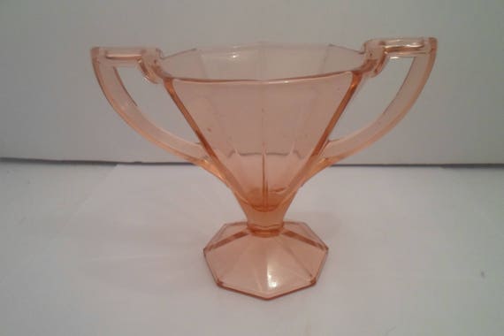 Antique Art Deco Glass Trophy Designer Quality Shabby Chic Desk top.