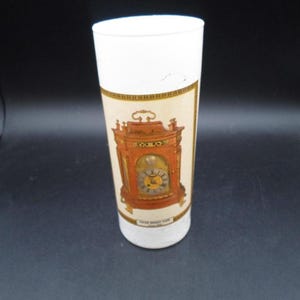 Vintage Libbey Glass Overlay Tumbler 6" Italian Bracket Clock Vintage 1950's Barware Cute for Pens Artist Brushes Desk pencils note below.
