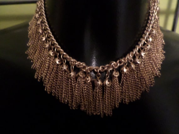 Fabulous Vintage 1960's gold tone tassle necklace amazing!