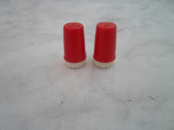 Vintage Mini Salt and Pepper Shakers 1950's  Lunch box Picnic So Cute