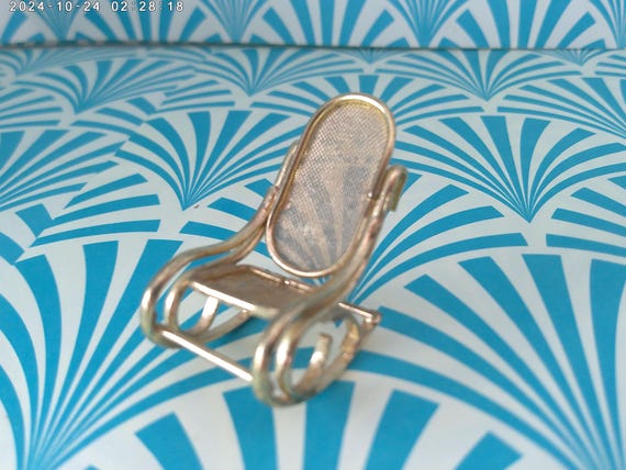 Vintage Brass Plated Mini Rocker: 70s Knick Knack Shelf Decor